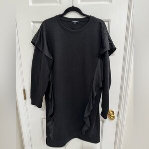 Express Black Ruffle Sleeve Dress